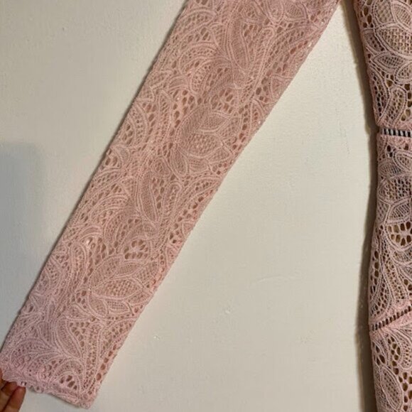 Bardot Pink Lace Long Sleeve Women's Mini Dress XS - Picture 8 of 12